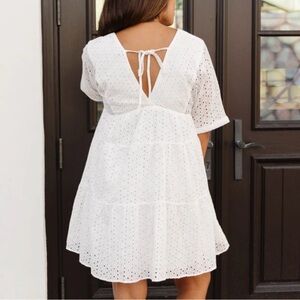 Wishlist Apparel White Eyelet Mini Dress Size Small